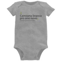 Body Bebê Camiseta branca de ano novo - Foca na Moda