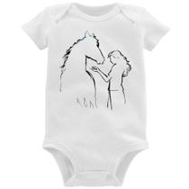 Body Bebê Cavalo e Garota Silhueta - Foca na Moda Body Bebê Cavalo e Garota Silhueta - Foca na Moda