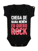 Body Bebê Chega de Nana Preto Art Rock Body Bebê Chega de Nana Preto Art Rock