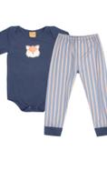 Body Bebê com Calça Para Ficar em Casa em Algodão - Lua Encantada