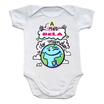 Body Bebê com Frase: A Mais Linda, Fofa, Corajosa, Bela Body Bebê com Frase: A Mais Linda, Fofa, Corajosa, Bela