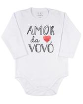 Body Bebê com Frase "Amor da Vovó" Algodão fio Egípcio Body Bebê com Frase "Amor da Vovó" Algodão fio Egípcio