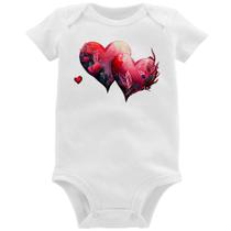 Body Bebê Corações Flores - Foca na Moda