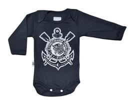 Body Bebê Corinthians Preto Manga Longa Oficial Body Bebê Corinthians Preto Manga Longa Oficial