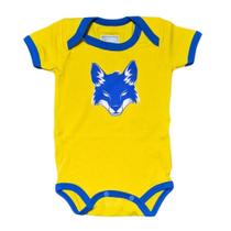 Body Bebê Cruzeiro Fox Amarelo Raposa Oficial