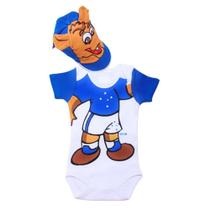 Body Bebê Cruzeiro Mascote Com Boné Oficial