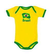 Body Bebê do Brasil Amarelo Manga Curta Torcida Baby Body Bebê do Brasil Amarelo Manga Curta Torcida Baby