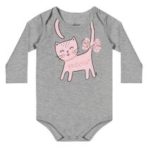 Body Bebê Elian Cat Meoro Manga Longa Feminino