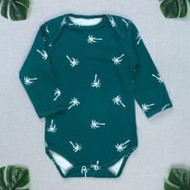 Body Bebê Estampado Coqueiros Ideal Para O Enxoval Perfeito Cor:VerdeTamanho:6-9M
