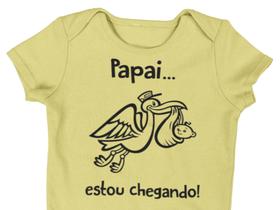 Body Bebe Estou Chegando Papai Gravidez Revelação Amarelo Bebê Body Bebe Estou Chegando Papai Gravidez Revelação Amarelo Bebê