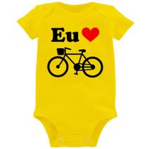 Body Bebê Eu Amo Bicicleta - Foca na Moda