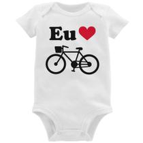 Body Bebê Eu Amo Bicicleta - Foca na Moda