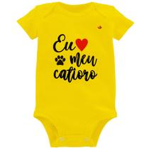 Body Bebê Eu amo meu catioro - Foca na Moda