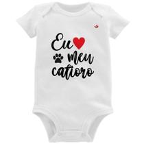 Body Bebê Eu amo meu catioro - Foca na Moda