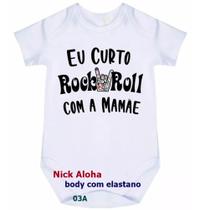 body bebê eu curto rock roll com a mamãe cód 03A body bebê eu curto rock roll com a mamãe cód 03A