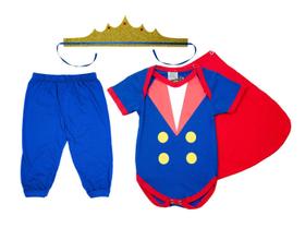 Body Bebê Fantasia Pequeno Príncipe + Coroa e Calça
