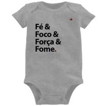 Body Bebê Fé & Foco & Força & Fome - Foca na Moda
