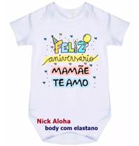 body bebê feliz aniversário mamãe cód 9651
