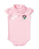 Body Bebê Fluminense Polo Rosa Manga Curta - Torcida Baby Body Bebê Fluminense Polo Rosa Manga Curta - Torcida Baby