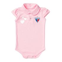 Body Bebê Fortaleza Rosa Gola Polo Torcida Baby Oficial