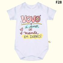 Body Bebê Frases Vovó é amor de mamãe em dobro F28