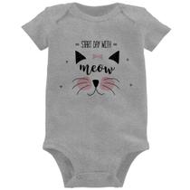 Body Bebê Gatinha Start Day With Meow - Foca na Moda