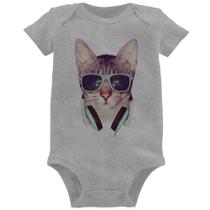 Body Bebê Gato Headphone - Foca na Moda