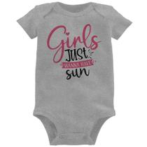 Body Bebê Girls Just Wanna Have Sun - Foca na Moda