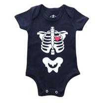 Body Bebê Halloween Esqueleto Temático Mesversário Body Bebê Halloween Esqueleto Temático Mesversário