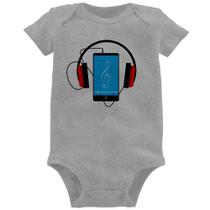 Body Bebê Headphone Smartphone - Foca na Moda