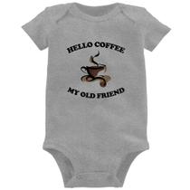 Body Bebê Hello coffee my old friend - Foca na Moda