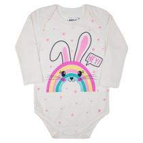 Body Bebê Hey Manga Longa Perola 3 a 6 Meses Gaga Baby