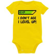 Body Bebê I Don't Age, I Level Up - Foca na Moda