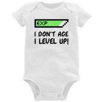Body Bebê I Don't Age, I Level Up - Foca na Moda
