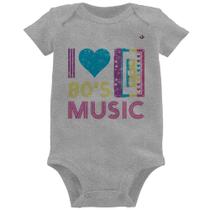 Body Bebê I love 80's music - Foca na Moda