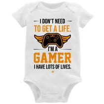 Body Bebê I'm a gamer, I have lots of lives - Foca na Moda