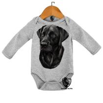Body Bebe Infantil Cachorro Cao Dog Labrador Preto Raca