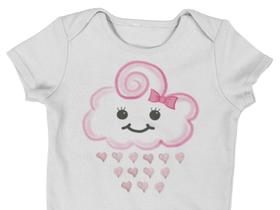 Body Bebê Infantil Chuva de Amor Bênçãos Branca Body Bebê Infantil Chuva de Amor Bênçãos Branca