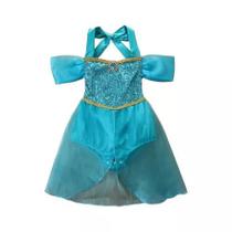Body Bebê Infantil Fantasia Princesa Jasmine Alladin