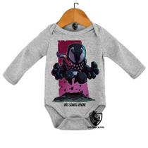 Body Bebe Infantil Homem Aranha Negro Venom Vilao Body Bebe Infantil Homem Aranha Negro Venom Vilao