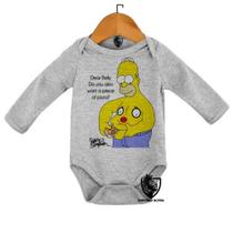 Body Bebe Infantil Homer Simpsons Pizza Barriga Comendo Body Bebe Infantil Homer Simpsons Pizza Barriga Comendo