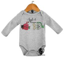 Body Bebe Infantil Maca e Cebola Desenho Animado Body Bebe Infantil Maca e Cebola Desenho Animado