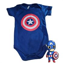 Body Bebê Infantil Mesversario Temático Capitão América
