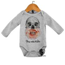 Body Bebe Infantil Pense Antes de Falar Caveira