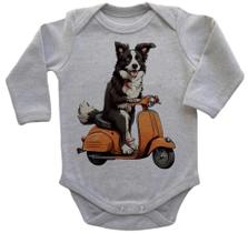 Body Bebe Infantil Roupa Crianca Cachorro Boder Collie Lambreta Body Bebe Infantil Roupa Crianca Cachorro Boder Collie Lambreta