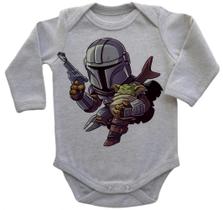 Body Bebe Infantil Roupa Crianca Mandalorian e Baby Grogu Yoda Body Bebe Infantil Roupa Crianca Mandalorian e Baby Grogu Yoda