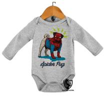 Body Bebe Infantil Spider Pug Homem Aranha Cachorro Body Bebe Infantil Spider Pug Homem Aranha Cachorro