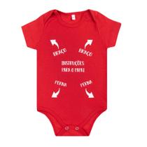 Body Bebê Instruções Para o Papai Vermelho Body Bebê Instruções Para o Papai Vermelho