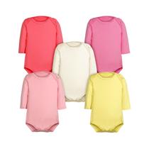 Body bebê kit 5 peças manga longa dcp kids liso algodão amor Body bebê kit 5 peças manga longa dcp kids liso algodão amor