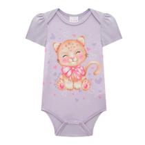 Body Bebê Kukiê Gatinha e Strass Lilás - 250200 Body Bebê Kukiê Gatinha e Strass Lilás - 250200